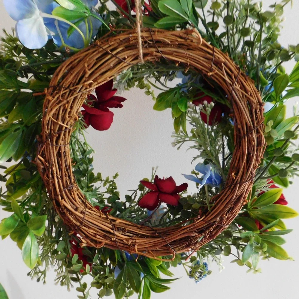 Patriotic Small‎ Wreath Red White Blue Mini Wreath Cabinet 4th of July
